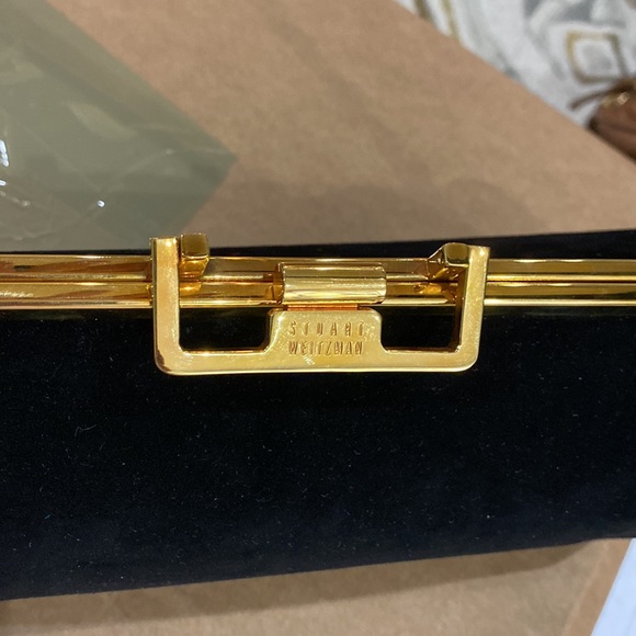 💕 Stuart weitzman black suede framus blasue dressy vintage handbag EUC  💕 - Picture 3 of 12